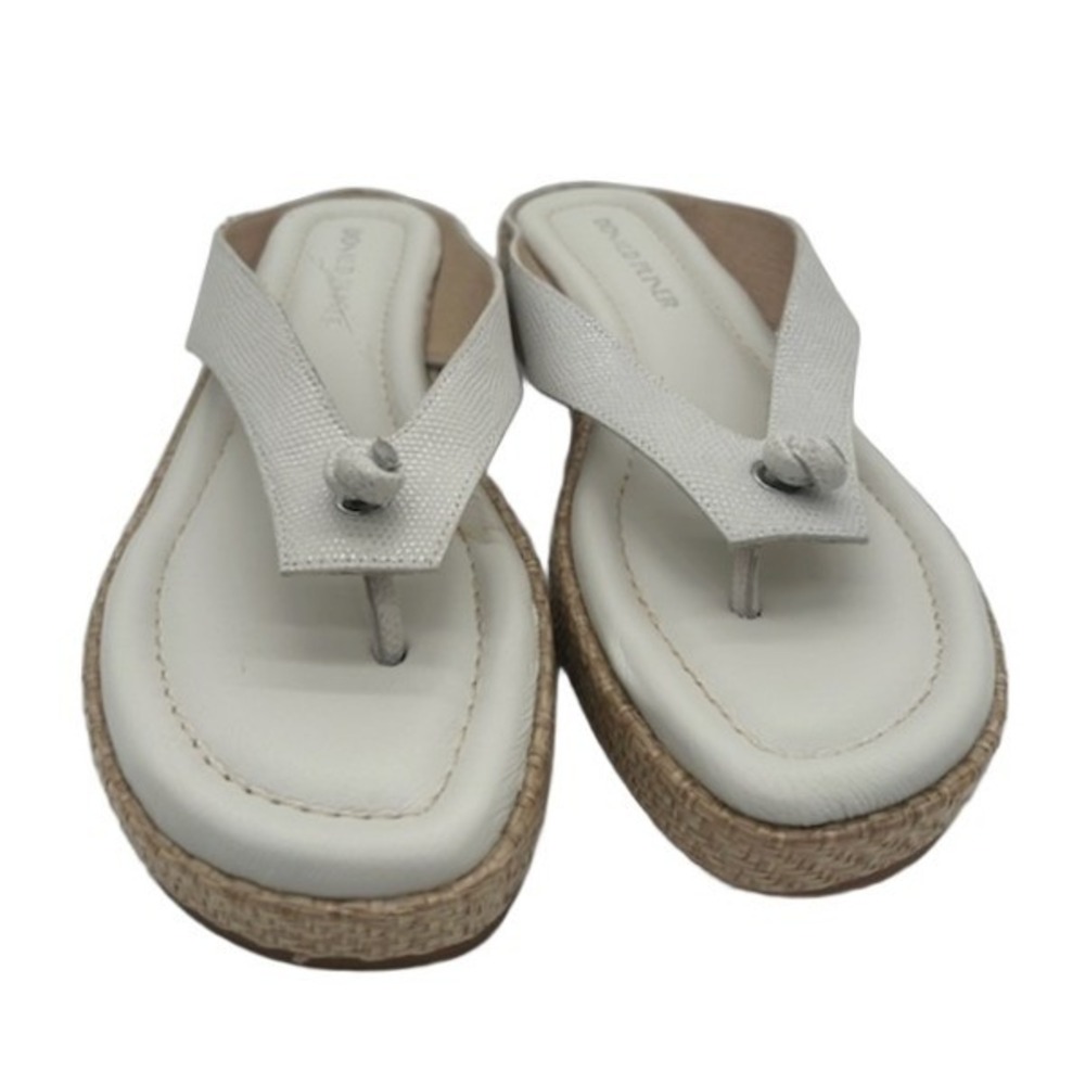 Donald Pliner Thong Sandals Women's Size 10 M Off White Platform Espadrille Boho